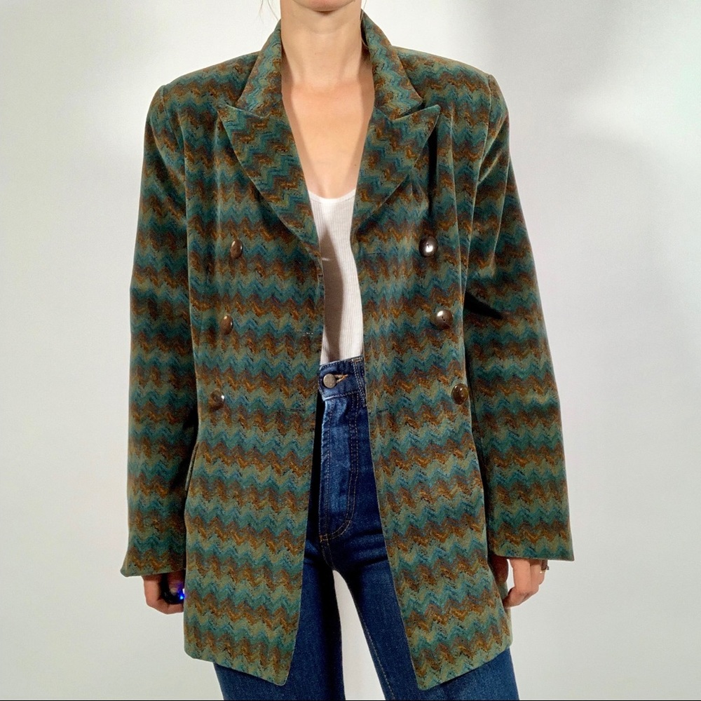 Vintage Printed Blazer